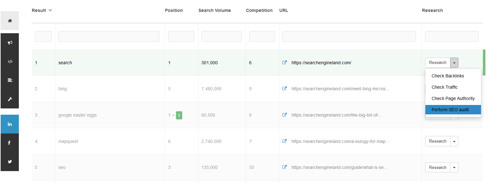 Domain Rank tracker